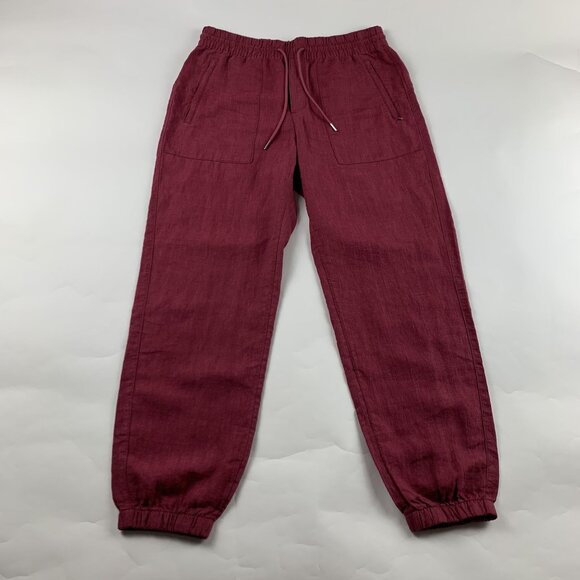 Athleta Wine Linen Cabo Jogger Pant 6 - Picture 1 of 6